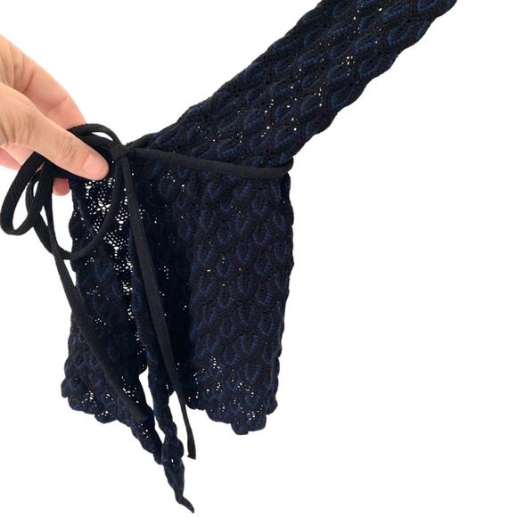 See by Chloe Black Knitted Crochet Flares Bell Sleeve Top size 38 Medium - Picture 5 of 8